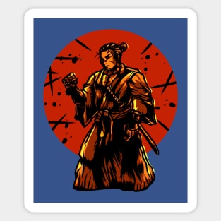 Samurai fight illustration Sticker